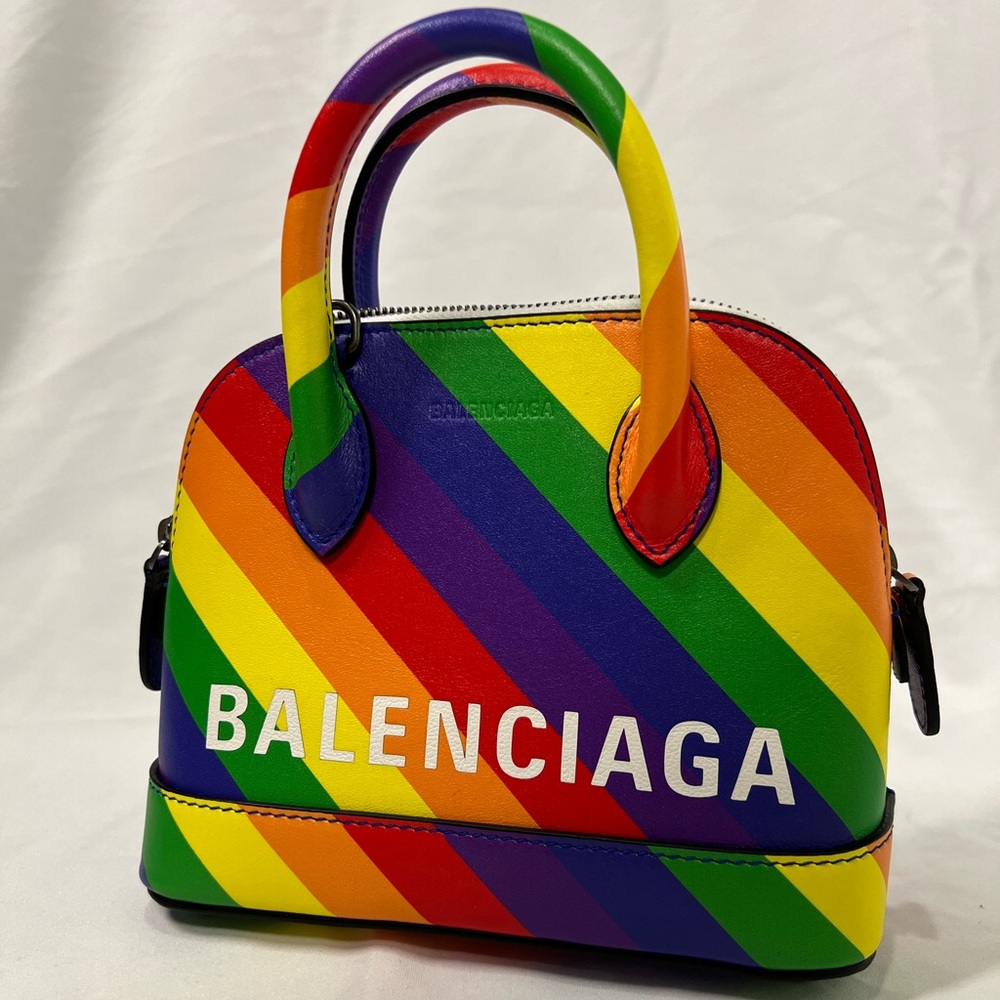 BALENCIAGA Calfskin Rainbow XXS Ville Multicolor